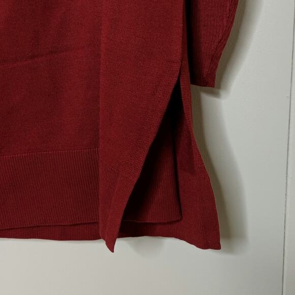 Caslon (Nordstrom) Side Slit Cowl Neck Tunic Sweater in Burgundy XXL NWT - Picture 3 of 8